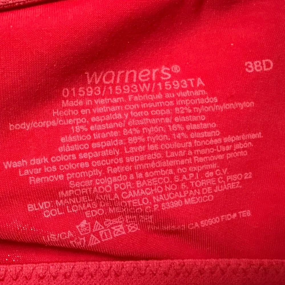 Warner's Vibrant Red Women's 38D Bra - Picture 8 of 8